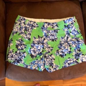 J crew shorts size 8   Mint green with blue flower